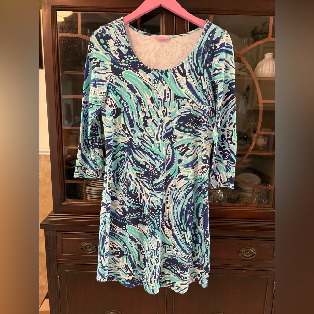 Lilly Pulitzer Blue and Green Textured Top